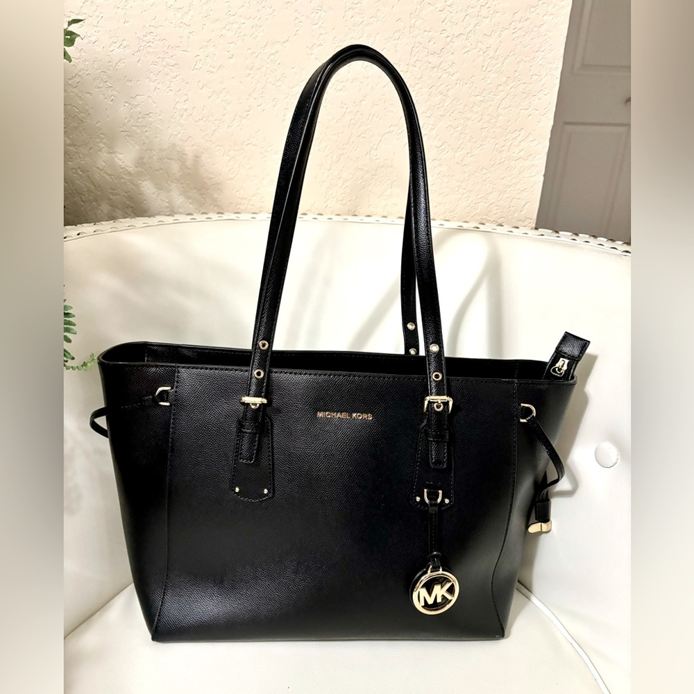 Michael Kors black medium shoulder tote.